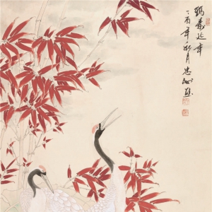 陈忠洲书画作品-鹤寿延年