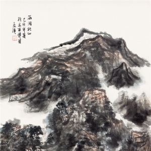 武建军书画作品-雨润秋山