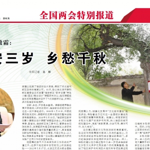 全国人大代表闫傲霜：雄安三岁 乡愁千秋