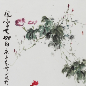 黄严《凤鸣天地白》国画