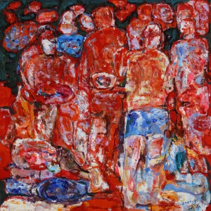 金善《逆行者1》油画