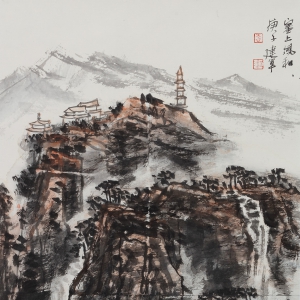 武建军《寒上风和》国画山水