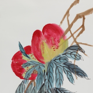 翟旭东《多寿》国画