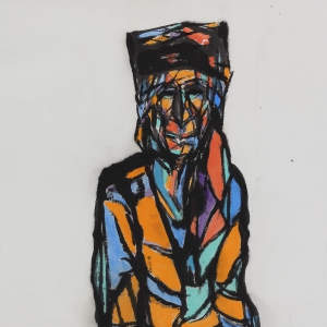 聂春辉《塔吉克老人》国画